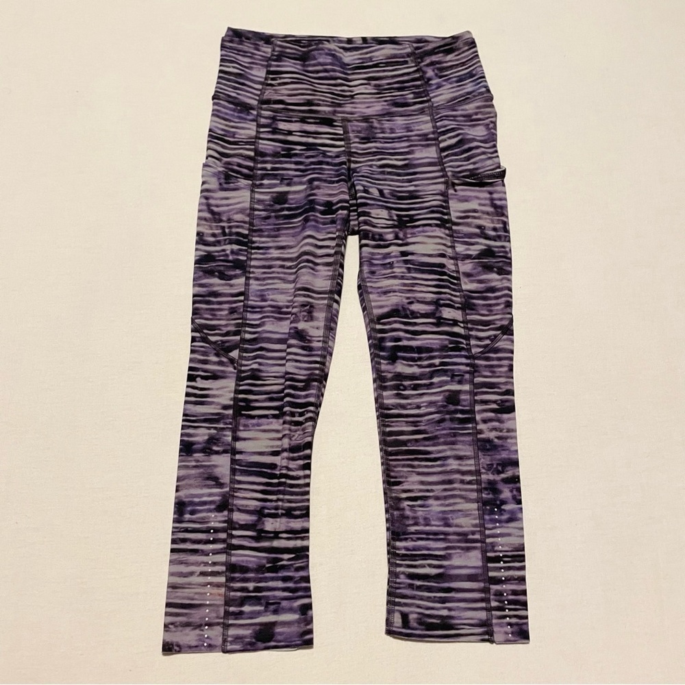 Lululemon Fast & Free Crop II Nulux New Horizon Multi Leggings Size 4